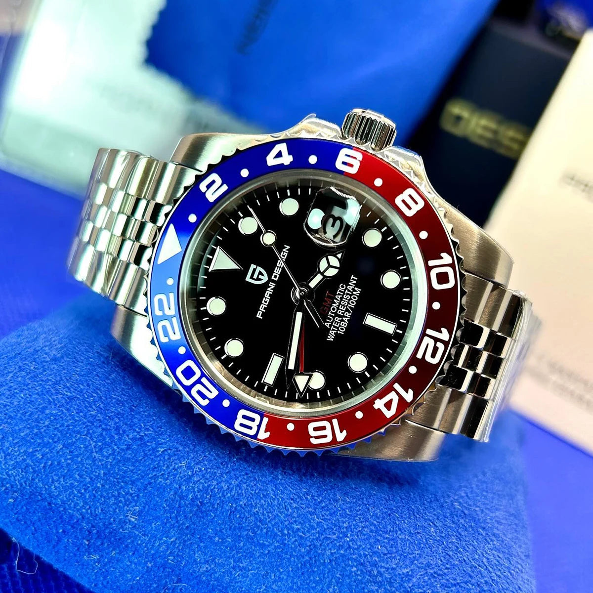 Top PAGANI DESIGN Men's Mechanical Watch Luxury Ceramic bezel Automatic Watch 10bar Waterproof Sapphire Glass GMT men's watch
