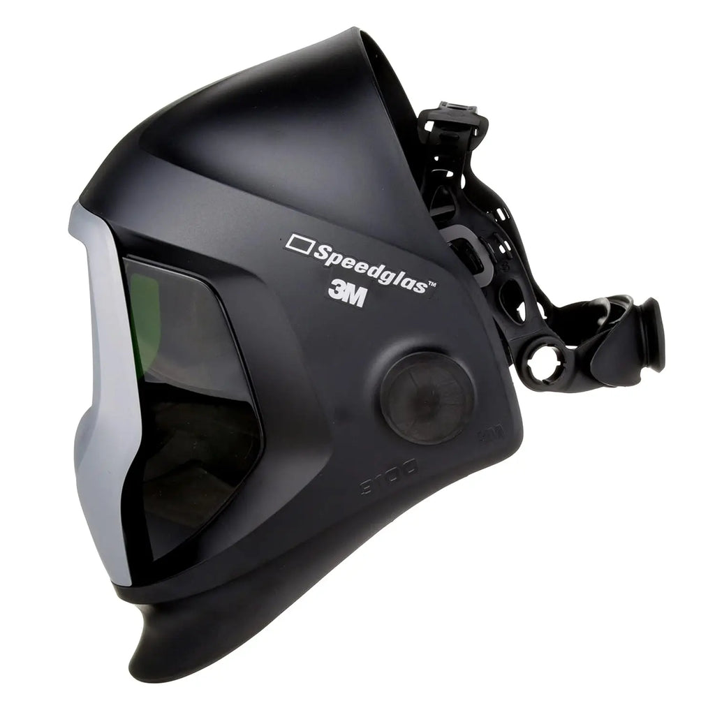 Welding Helmet with Side Windows, Headband, Silver Front Panel, No ADF - Enhanced Visibility and Comfort