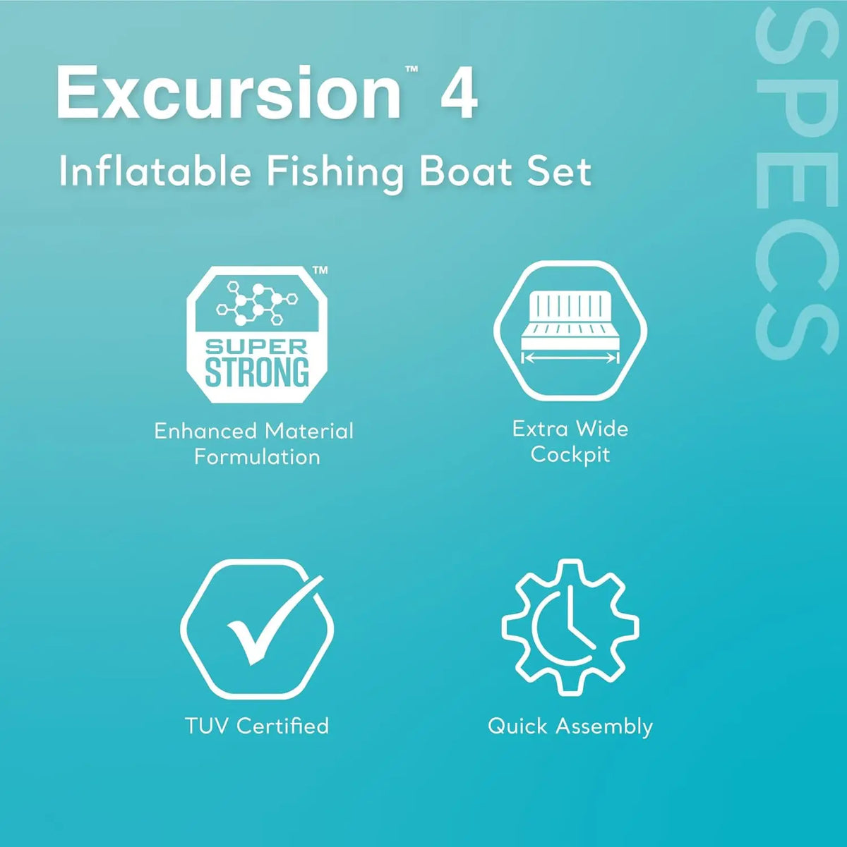 4-Person Inflatable Boat Set with Adjustable Seats, Fishing Rod Holders, Oars & Pump - 1100lb Capacity