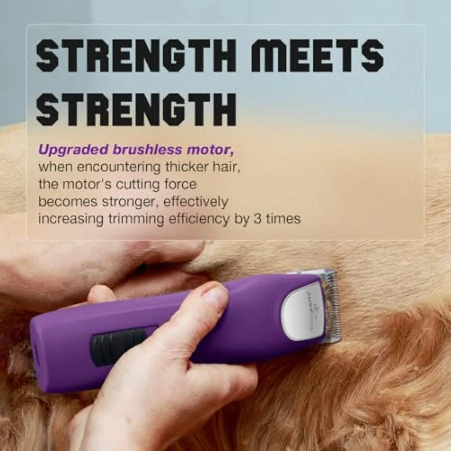 Professional Dog Clippers for Grooming - 2 Speed Pet Grooming Kit for Thick Curly Matted Coats - Low Noise Heavy Duty Cordless