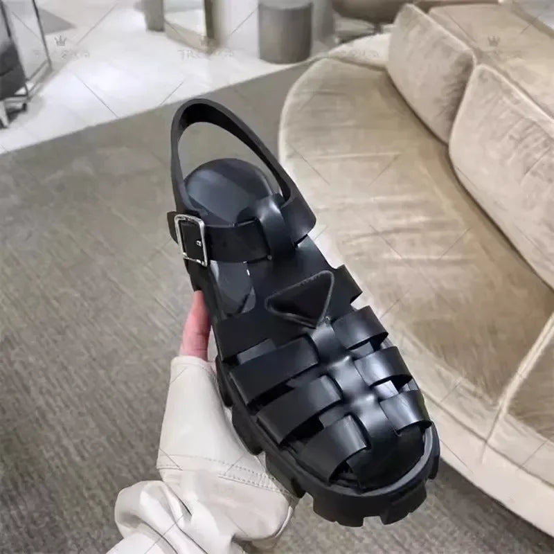 Designer Luxury sandals slippers designer shoes women's casual shoes beach shoes thick soled brown pink knitting shoemaker luxur