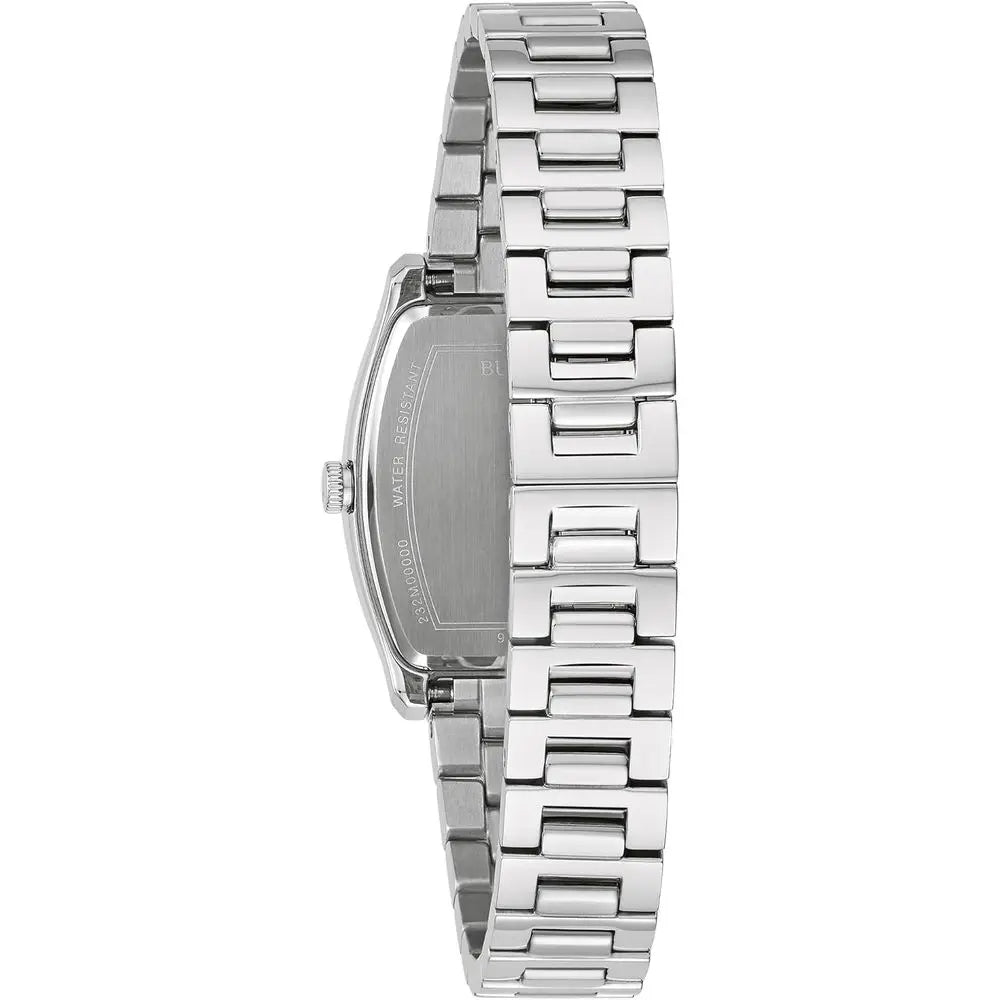 Bulova Ladies DrClassic Diamond 3-Hand Quartz Watch, StainlSteel Bracelet, 26x35mm Case