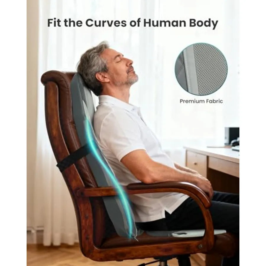Shiatsu Back Massager with Heat for Pain Relief Deep Tissue Rolling Massage Pad in Black Long-Lasting Comfort Chair Pad Ideal f