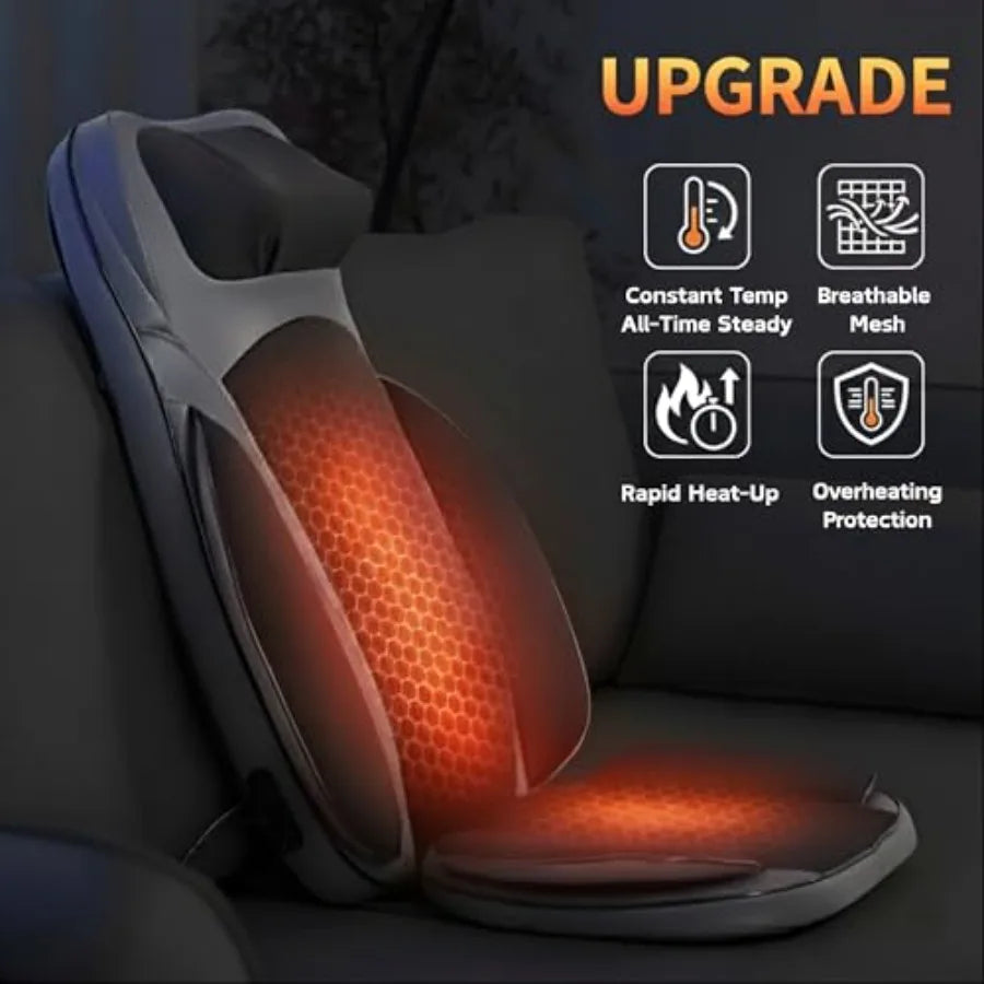 Shiatsu Massage Chair with Heat Full Back Shiatsu Rolling Comfortable Massage Chair Pad for Stress Relief Gift for her/him Offi