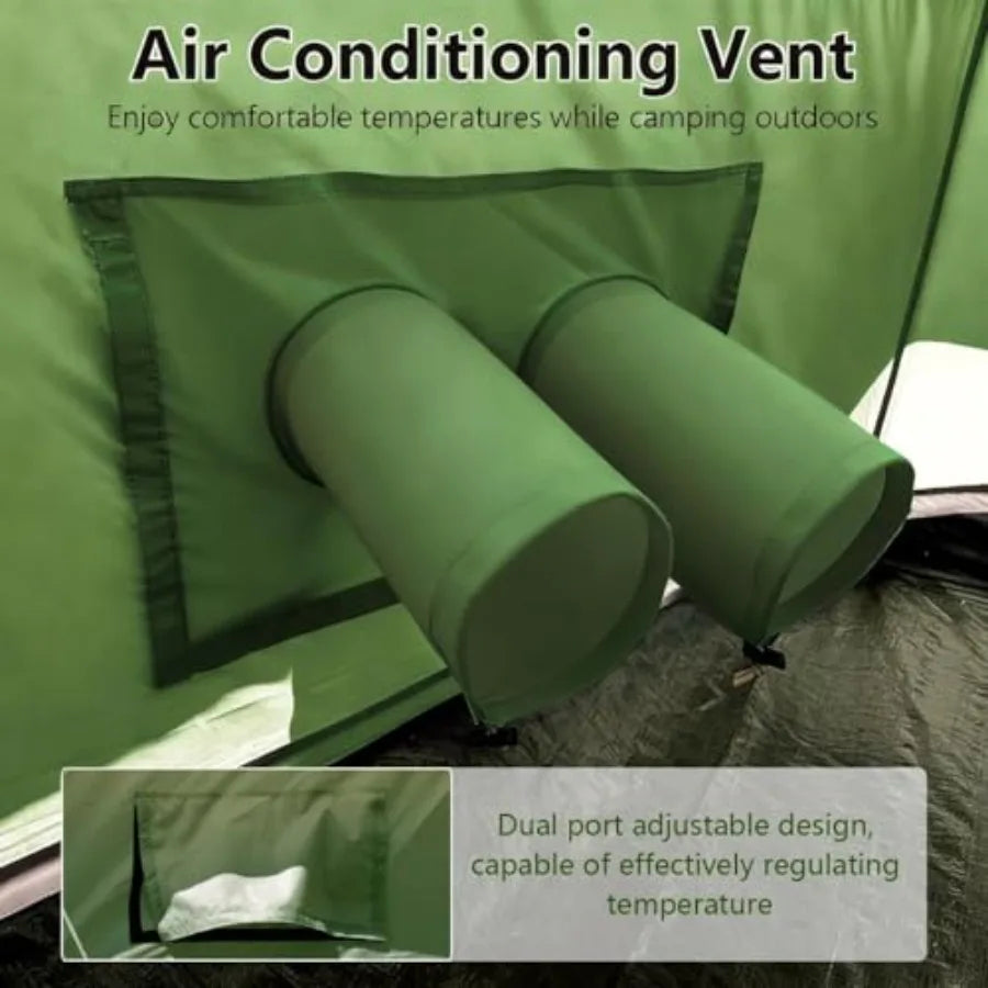 Bell Yurt Tent with Stove Jack Waterproof Luxury 4 Season Tent 420D Oxford Cloth Green Glamping Tents for Family Outdoor Campin