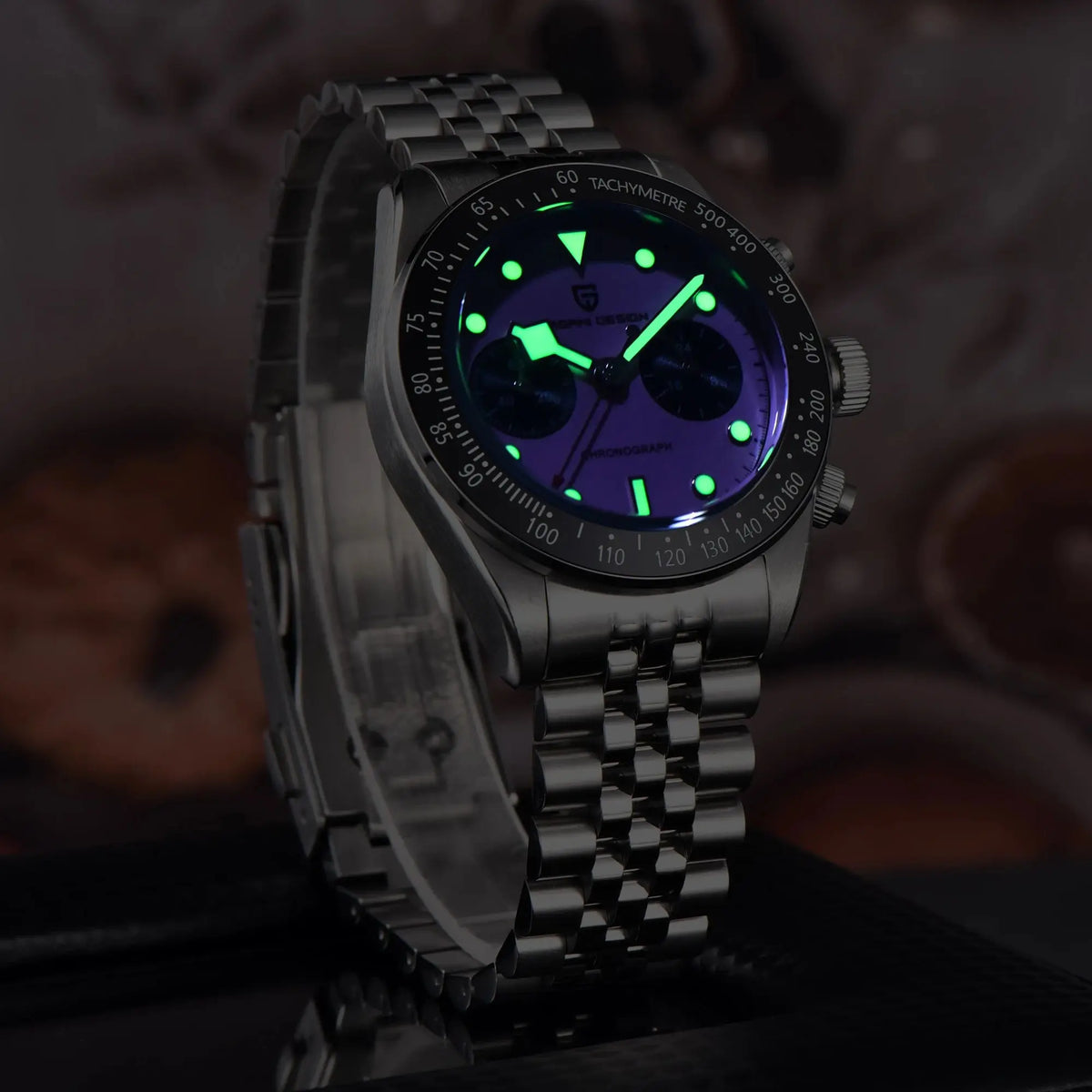 PAGANI DESIGN Chronograph Sport Men's Watches BB Panda Quartz Watch Men Stainless steel bracelet 100M Waterproof Wristwatch Men