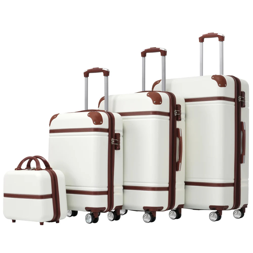 20/24/28 Inch 4PCS Hardshell Luggage Set with Cosmetic Bag Lightweight Spinner Wheels TSA Lock Travel Luggage